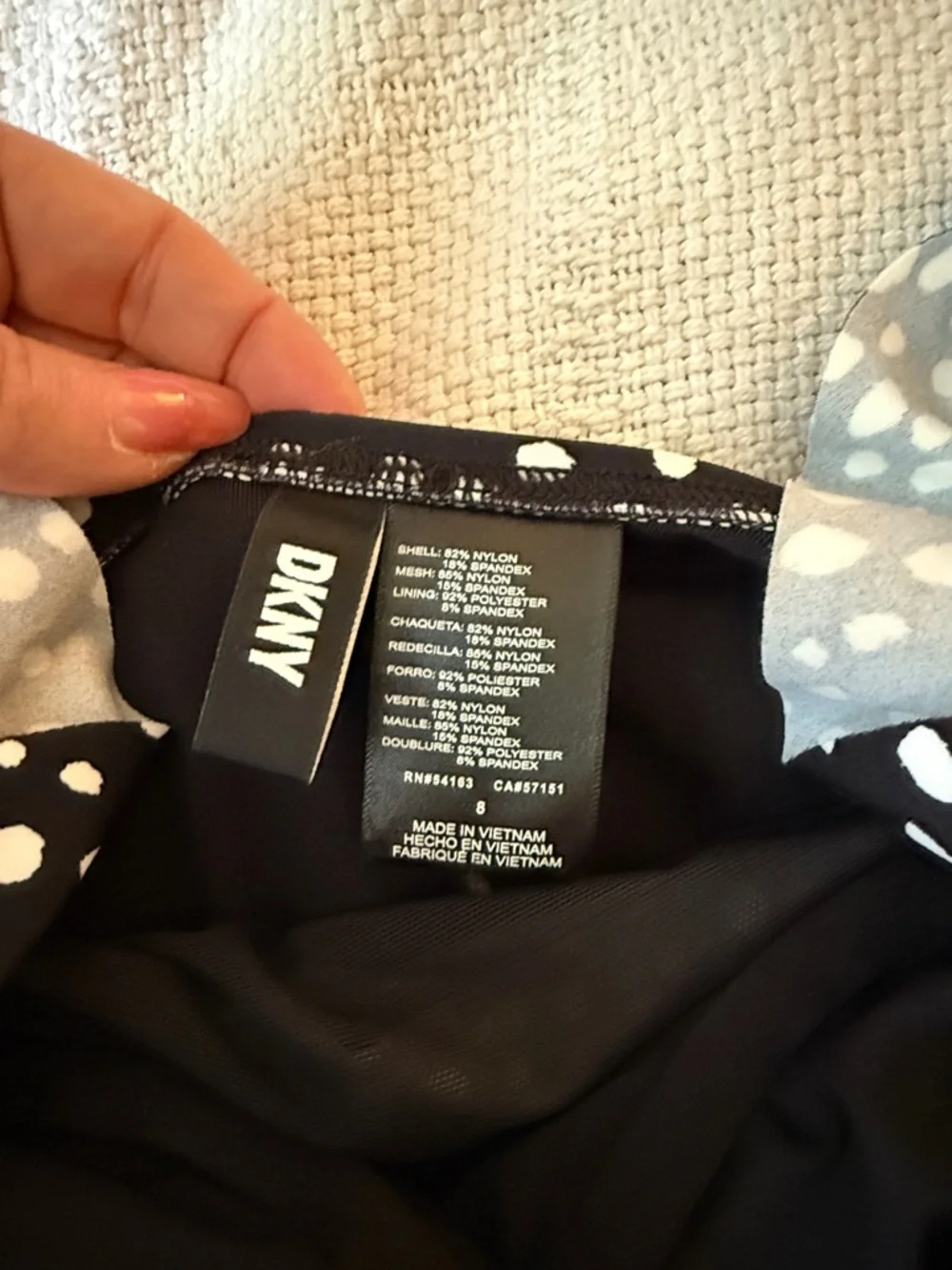 Dkny Black and White Polka Dot One-Piece Swimsuit - Picture 2 of 5